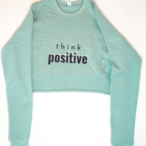 Think Positive-Cropped Sweatshirt
